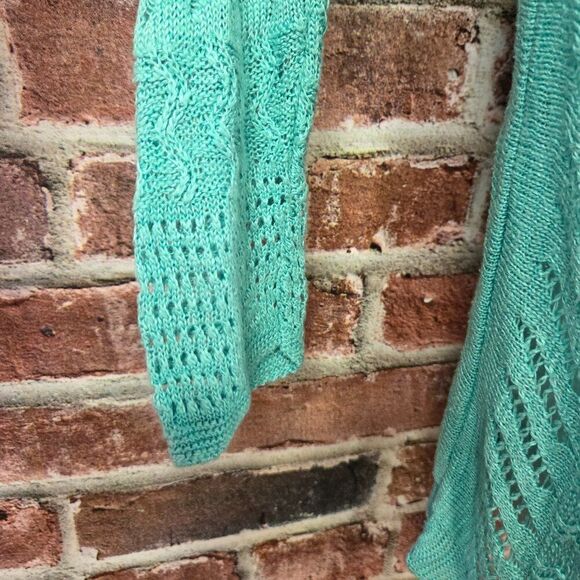 Maurices Green Open Stitch Duster Cardigan – Women’s Medium Lightweight Sweater - Picture 4 of 6